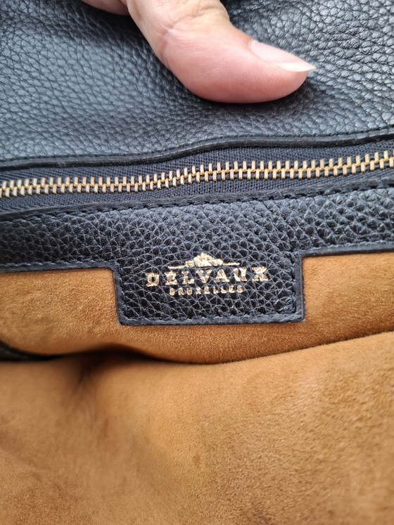 Image 1 of Magnifique sac à bandoulière Delvaux Parsac vintage – Toile de Cuir noire