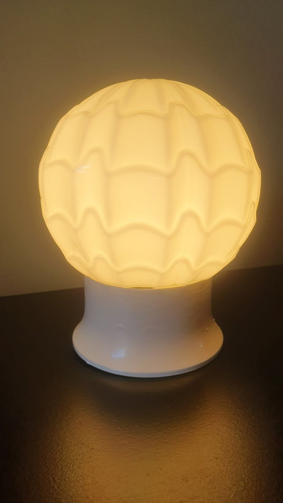 Image 1 of Groene / mint kleurige glazen plafondlamp - Thabur Den Haag. size Small