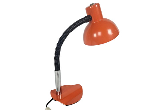 Dutch design - Hala Zeist - Holland - model 704A - flexible neck - chrome - orange - 70's