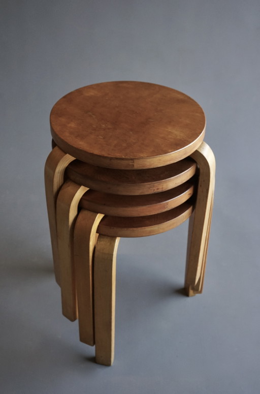 Modell 60 Hocker von Alvar Aalto für Finmar, 1930er Jahre - 4er Set