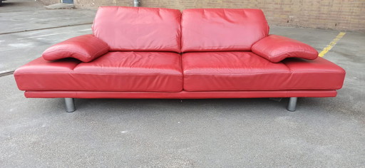 Rolf Benz Rotes Leder Postmodernes Sofa