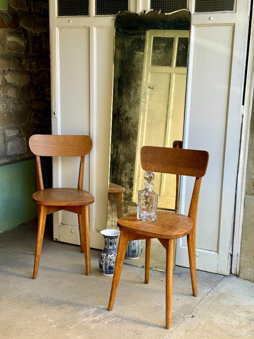 Paar Ruwhouten Stoelen