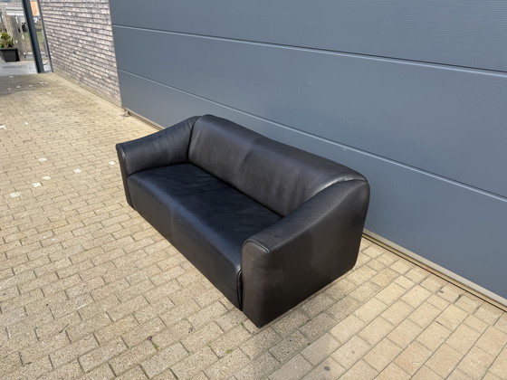 Image 1 of De Sede DS47 3-Sitzer in Büffelleder 5 mm NECK Schwarzes Leder, ausziehbarer Sitz
