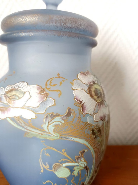 Image 1 of Art Nouveau covered vase with anemones