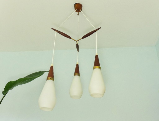 Vintage cascade lamp Skand. Lamp 60s 70s Danish Design Teak