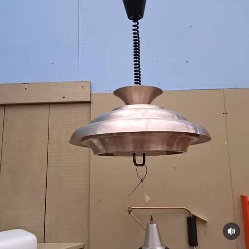 Lampada a sospensione vintage Dijkstra Danish Design in metallo Space Ace Bowl.