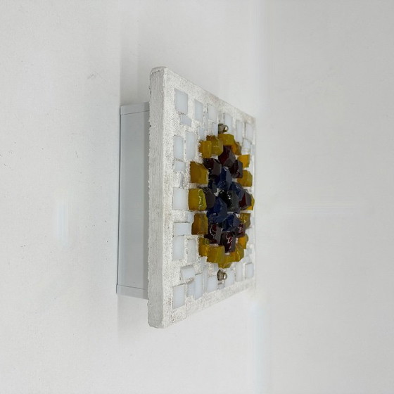Image 1 of Brutalistische Wandleuchte aus Glas und Harz, 1970er Jahre, Deutschland