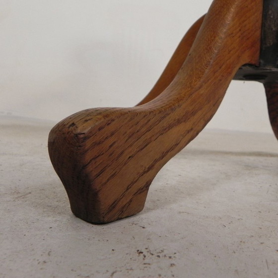 Silla de oficina de roble con sistema de muelles ajustable y regulación de altura, década de 1950. (photo 25 of 35)