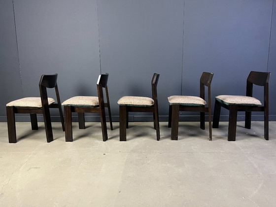 Image 1 of Satz von 5 brutalistischen Esszimmerstühlen, 1970er Jahre