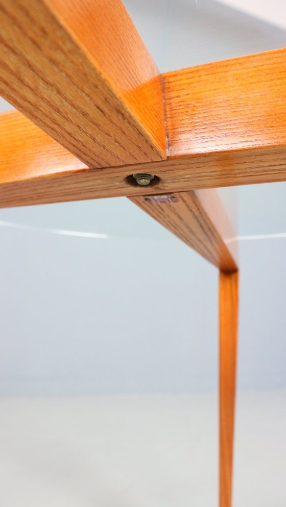 Image 1 of Table basse Gio Ponti pour Isa Bergamo en chêne avec plateau rond en cristal, 1957