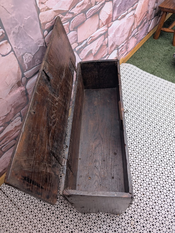 Image 1 of Coffre à couvertures ancien en chêne / XVIIe-XVIIIe siècle