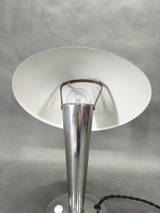 Image 1 of Bauhaus Chrome Table Lamp with Adjustable Shade, 1930s