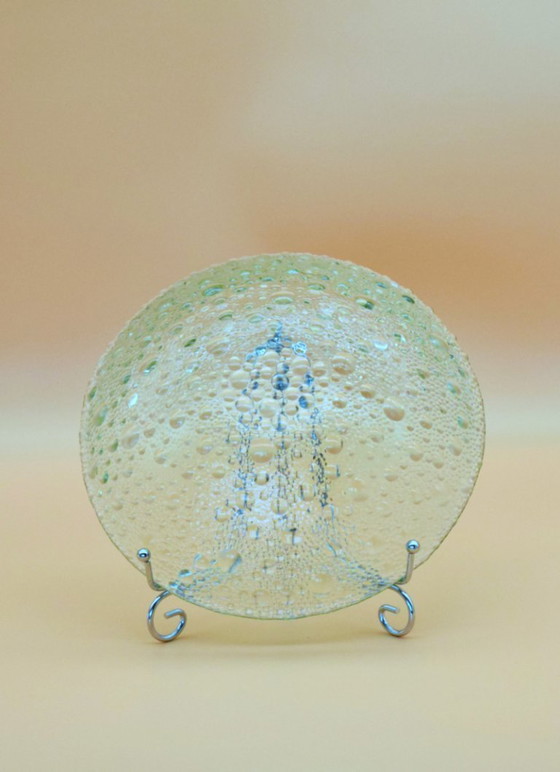 Image 1 of Vintage Bubble Glass Bowl by Pavel Panek - Mid - Century Czech Design | Unique Glass Object from the 60s/70s