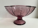Vintage IKEA amethyst purple glass bowl on a stand