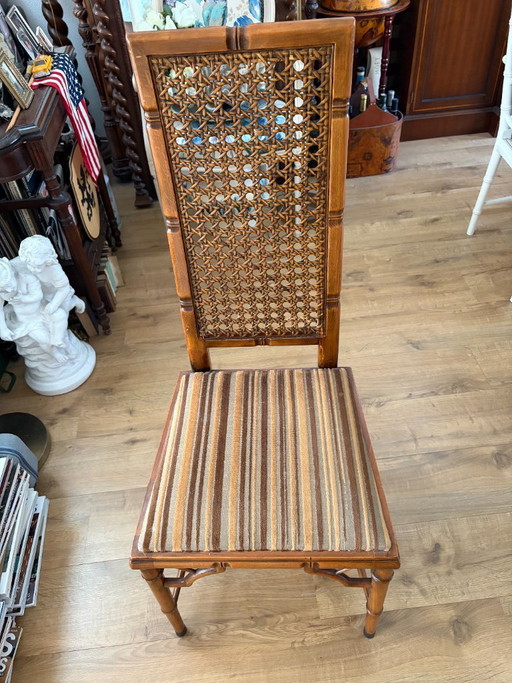 4 sedie da pranzo vintage in finto bambù, anni '60