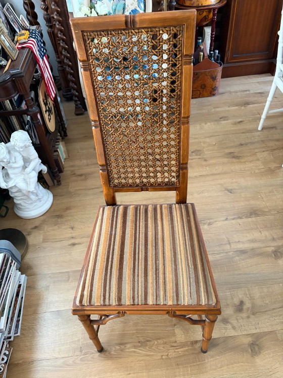 Image 1 of 4 sedie da pranzo vintage in finto bambù, anni '60