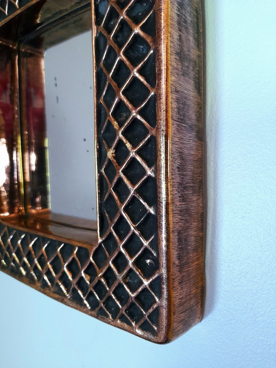 Image 1 of Miroir en céramique , Hendrik Thomas , Vallauris 1970