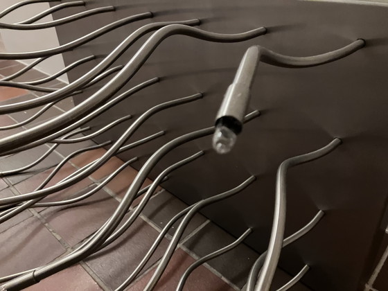 Image 1 of Designer stainless steel dining table lamp with halogen bulbs, dimmable