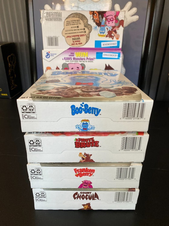 Image 1 of Kaws Monsters Cereal Pack of 4 boxes with their packaging 2023