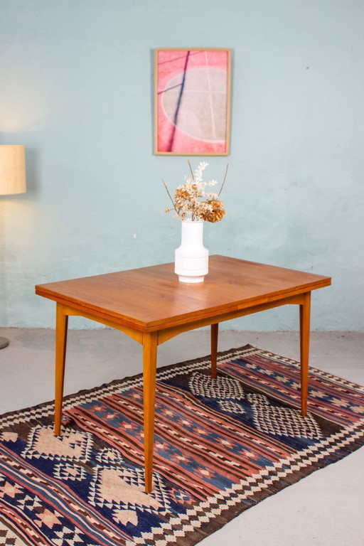 Vintage teak dining table, extendable, mid-century modern, 1960s