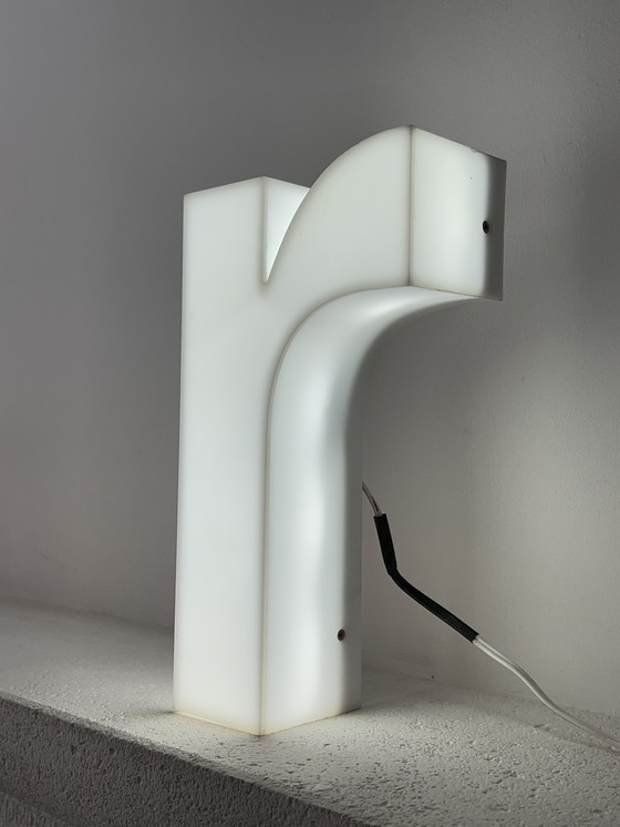 Image 1 of Vintage White Illuminated Sign Letter "R" - 70's