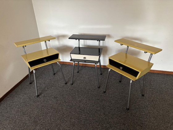 Image 1 of 3x Vintage Wim Rietveld / Auping bedside table 1950s