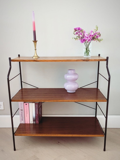 Vintage freestanding book rack, wall rack by WHB