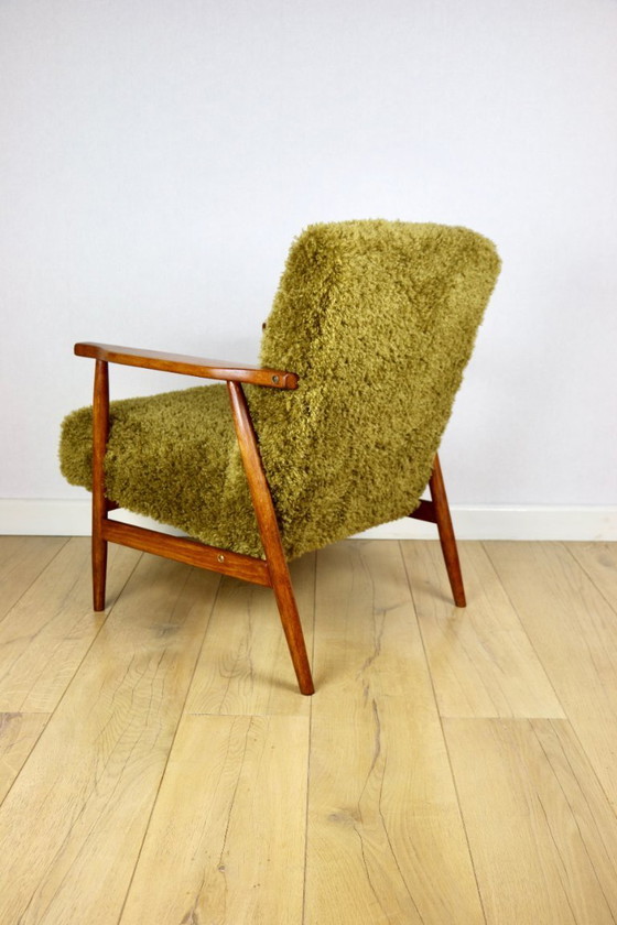 Image 1 of Vintage armchair, 1970s, fox - high pile Camel Olive Dark Khaki