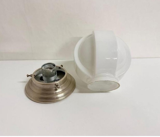 Image 1 of Lampada da soffitto GISO bianca a croce su supporto cromato