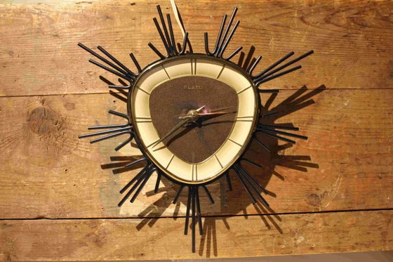 Image 1 of Plato Clock - Curved Glass Window - MCM - 230 Volt