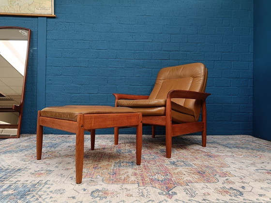 Image 1 of Vintage Design Armchair with Footstool, 1960s