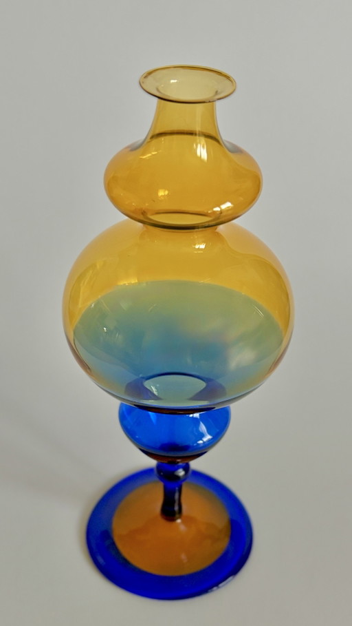 Splendido Vaso in Vetro d'Arte Mid-Century – Soffiato a mano & Filigrana (Lauscha circa 1960/1970) – vazen (photo 2 of 6)