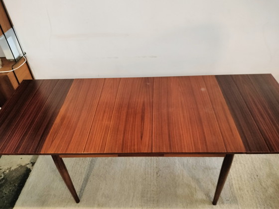 Image 1 of Table de salle à manger extensible vintage en palissandre, Lübke