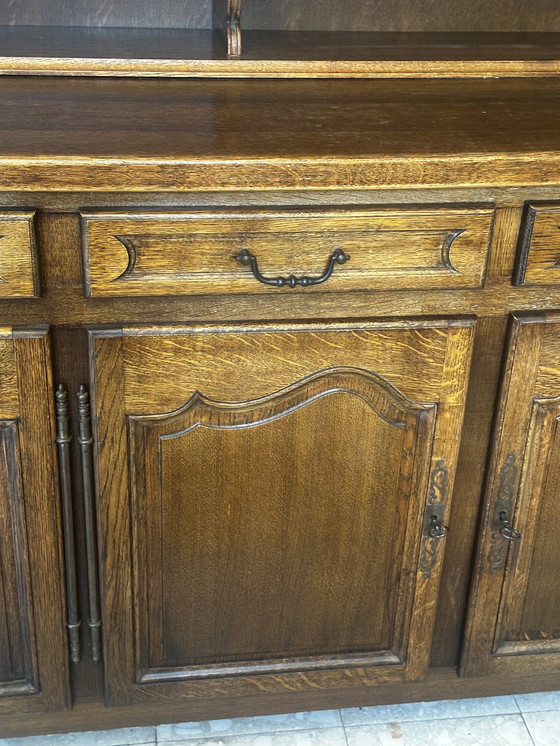 Image 1 of Rustic two-part oak sideboard from the 1950s-60s