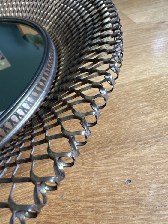 Image 1 of Vintage French wall mirror – Mid-Century / Bauhaus style (Matégot era)