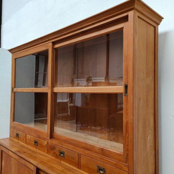 Image 1 of Vintage French country sideboard cabinet, wall cabinet kitchen cabinet Teakwood