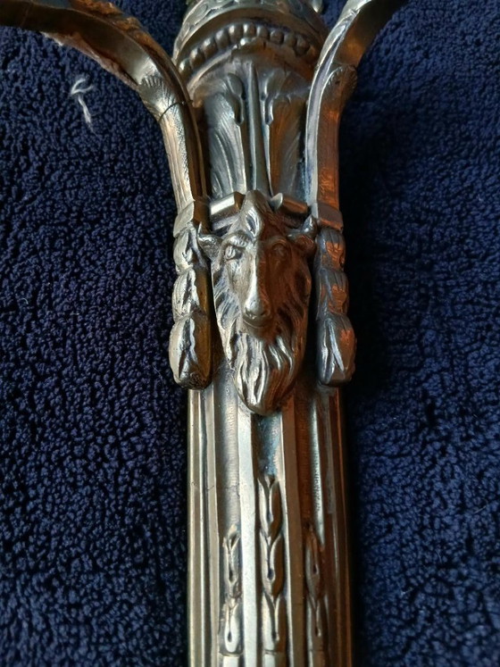 Image 1 of Bronze wall lights in the Louis XVI, Empire, and Neoclassical styles