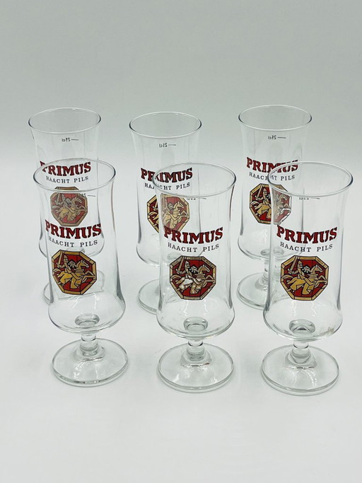 Lote de 6 vasos de colección Primus Haacht Pils