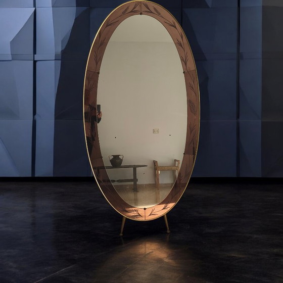 Image 1 of Miroir sur pied CristalArt. Italie, années 1950.