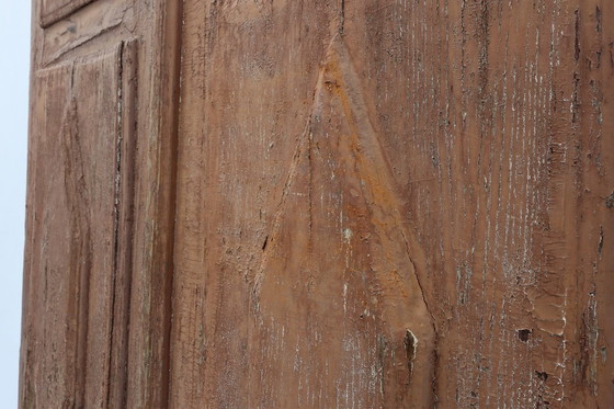 Image 1 of Grote 17e-eeuwse kloosterdeuren in terracotta gelakt eikenhout, Portugal