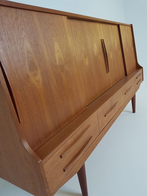 Vintage Deens Highboard Teak Houten Wandkast | Kast – Wood (photo 7 of 15)