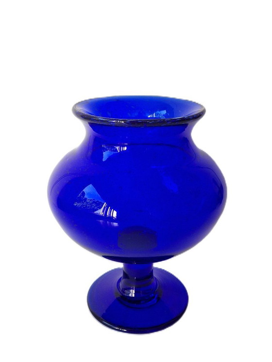 Image 1 of Kosta Boda - Blue Goblet Vase by Erik Höglund - Signed