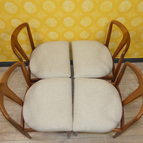 Image 1 of Set von 4 Teak Stühlen "Juliane" dining chairs Johannes Andersen, Uldum Møbelfabrik danish design denmark mid century retro 