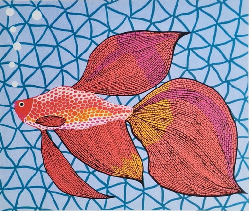 D'après Yayoi Kusama, Poisson rouge, Lithographie, années 1990