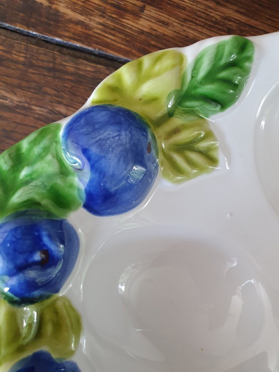 Image 1 of Piatto per uova dall'Italia firmato Italica Ars 32x24 cm