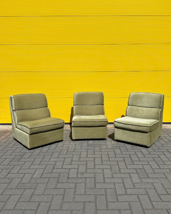 Vintage green Modular sofas – 70s German velour – Velvet (photo 13 of 15)
