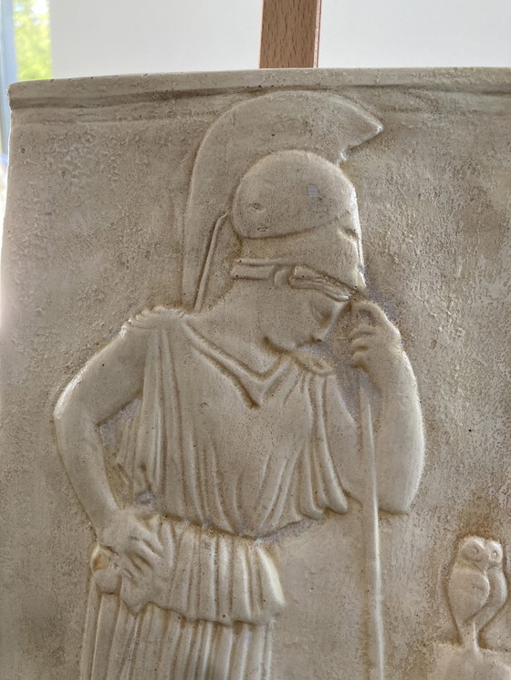 Image 1 of Bas-relief d'Athéna Minerve en deuil, copie en plâtre des années 1950