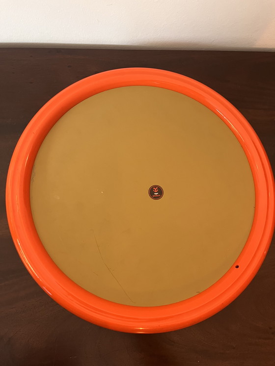 Image 1 of Specchio rotondo arancione vintage anni '70