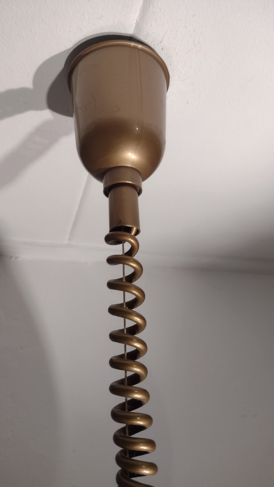 Image 1 of Vintage Adjustable Glass Pendant Lamp