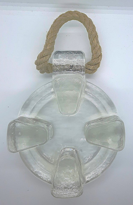 Porte-bouilloire en verre massif Allemagne années 1980